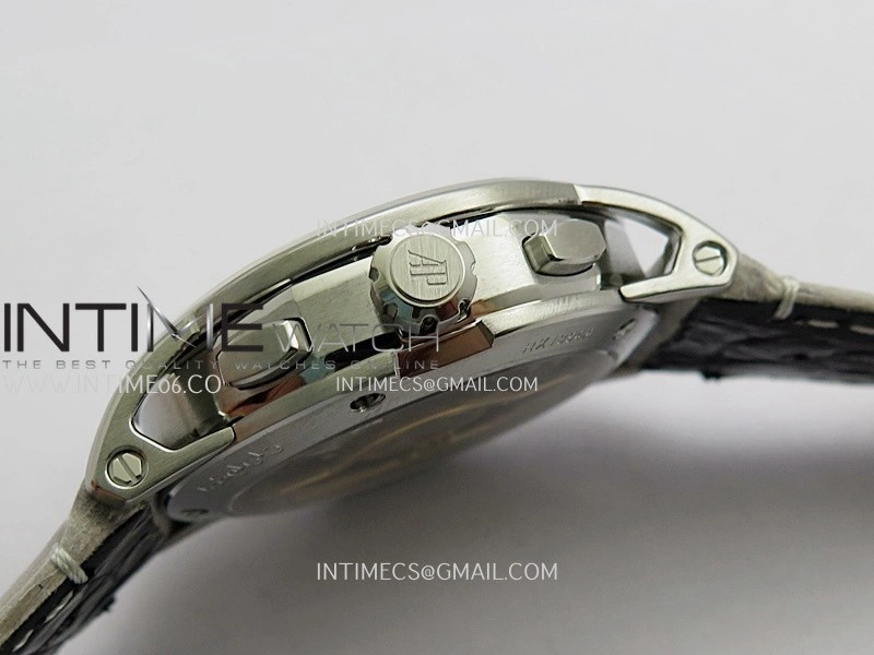 Code 11.59 Chrono 26393 SS APSF 1:1 Best Edition Silver Dial On Gray Leather Strap Super Clone SA4401